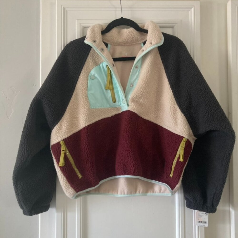 NWT Free People Movement Hit The Slopes Pullover Jacket Oxblood Combo Sz XS